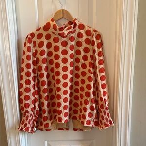 Buru orange polka dot blouse